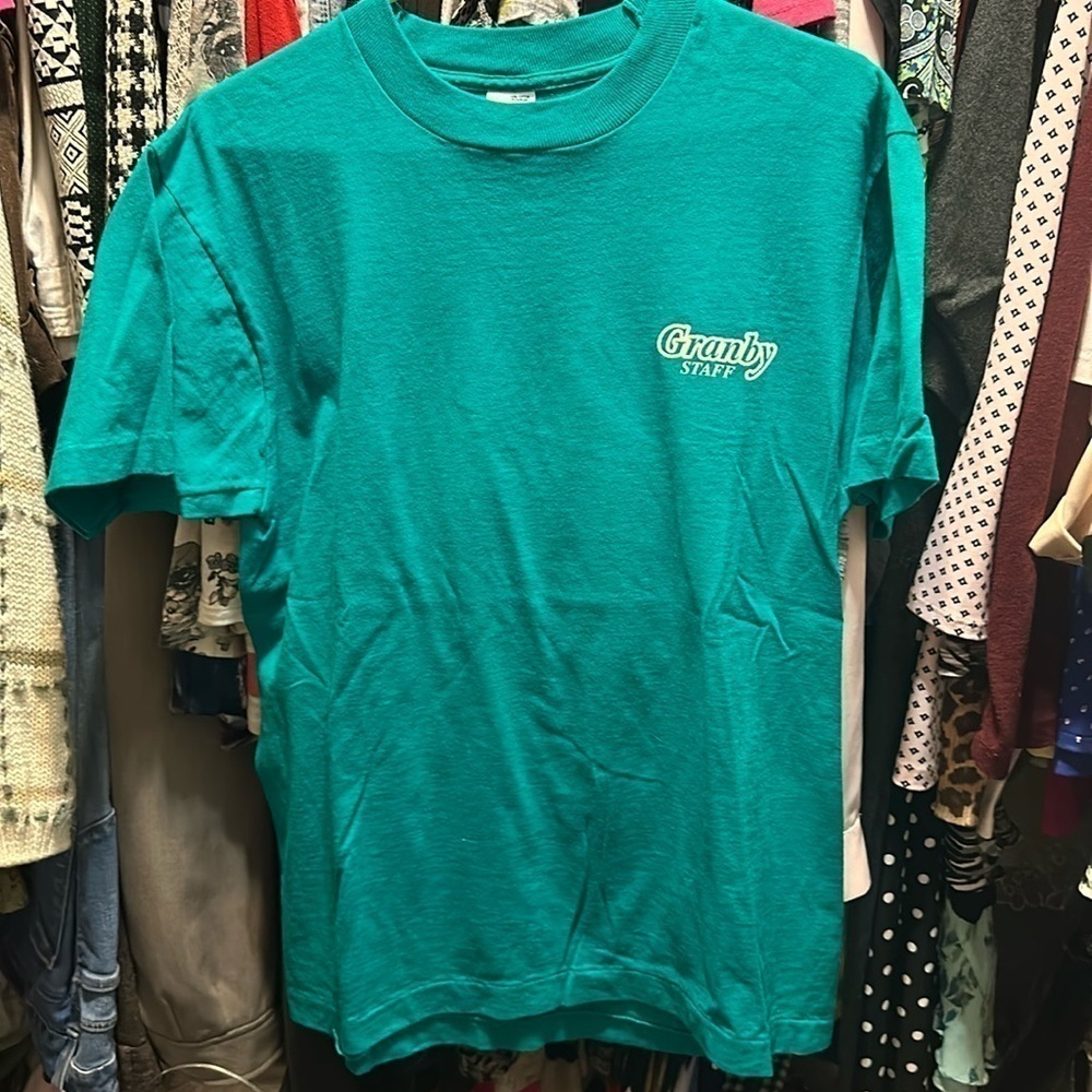 Vintage made in USA fruit of the loom granby staff tee 80s single stitch